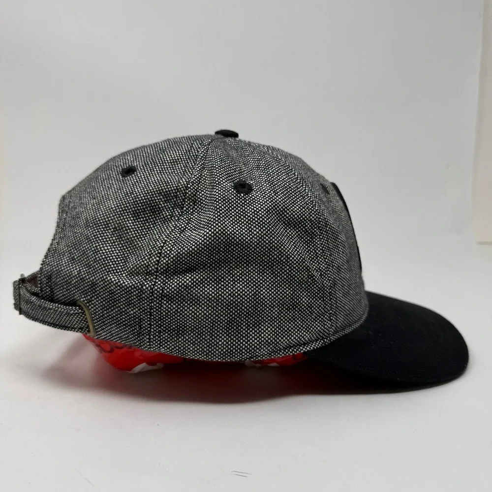 KNP All Time High Fox Patch Hat Mens Gray Black Strapback‎